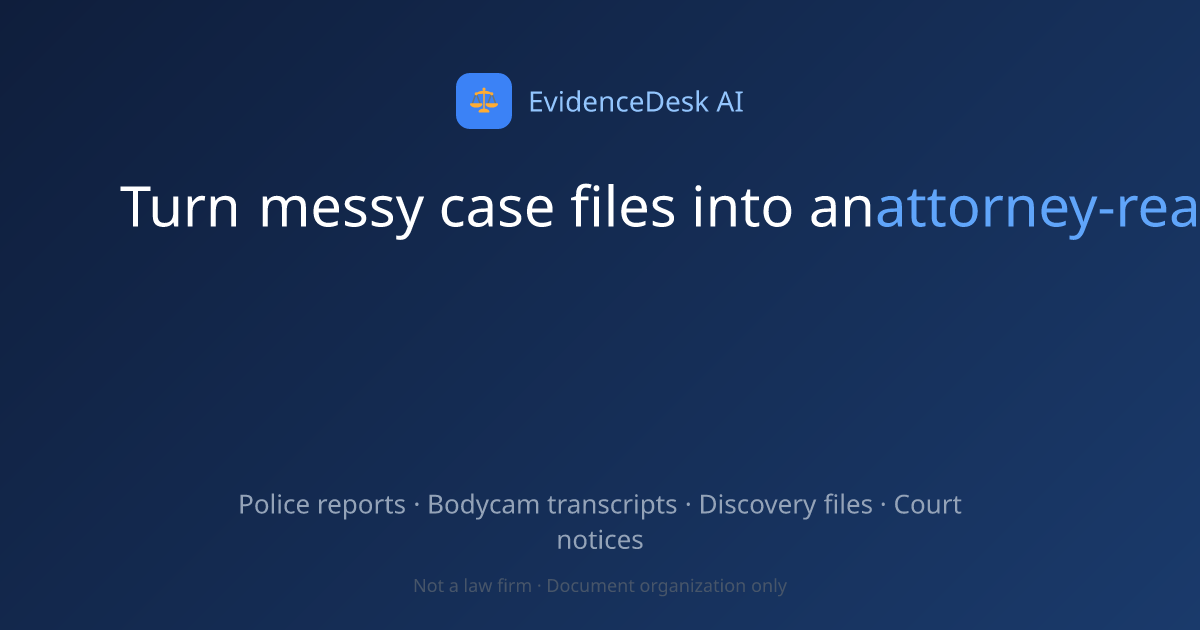EvidenceDesk AI live product preview